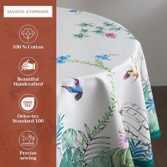 Maison d' Hermine Table Cloth Round Table 100% Cotton 69 Inches Tablecloth - Image 2