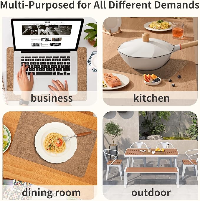 Maxpearl 8-Piece PU Leather Placemats – Durable, Heat Resistant & Wipeable - Image 7