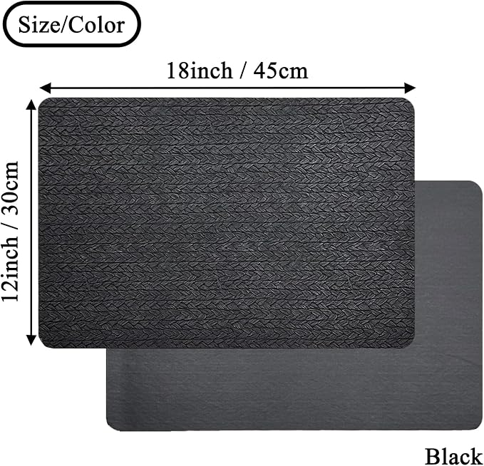 PIGCHCY Waterproof PVC Place Mats Set of 6, Non-Slip Faux Leather Placemats - Image 2