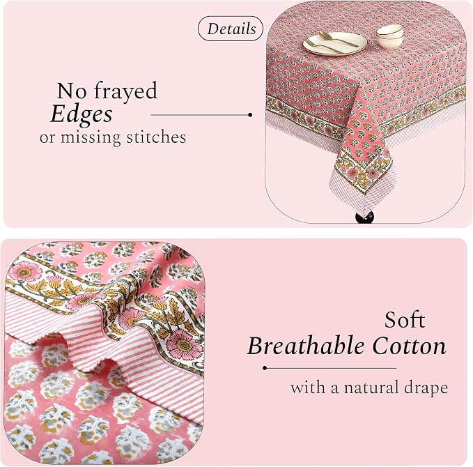 Cotton Print Club-100% Pure Cotton Tablecloth Table Cover - Image 4