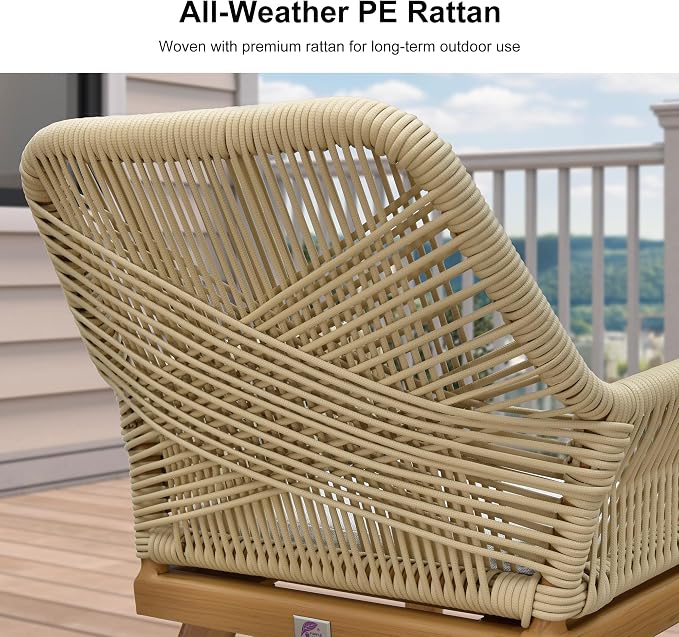 PURPLE LEAF 9 Pieces Outdoor Dining Set All-Weather PE Rattan Outdoor Patio - Image 2