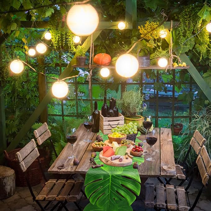 12 Pcs Palm Leaves Table Runners 72 Inch, Artificial Tropical Palm Leaves Table - Image 5