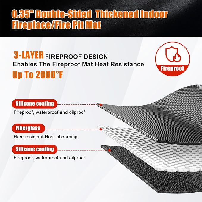 Large Under Grill Mat for Outdoor Grill, Double-Sided Fireproof Grill Pad - Image 3