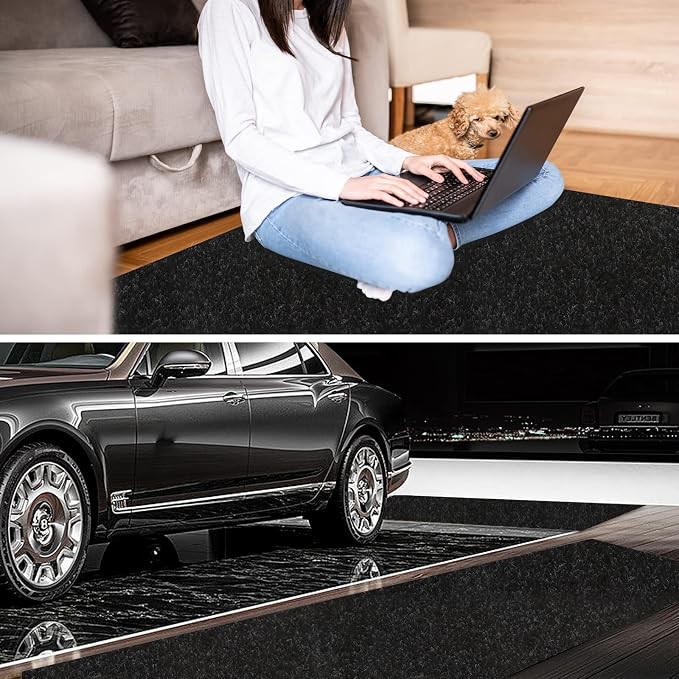 4' x 28' Runner Rugs with Rubber Backing, Indoor Outdoor Utility Carpet Runner - Image 6