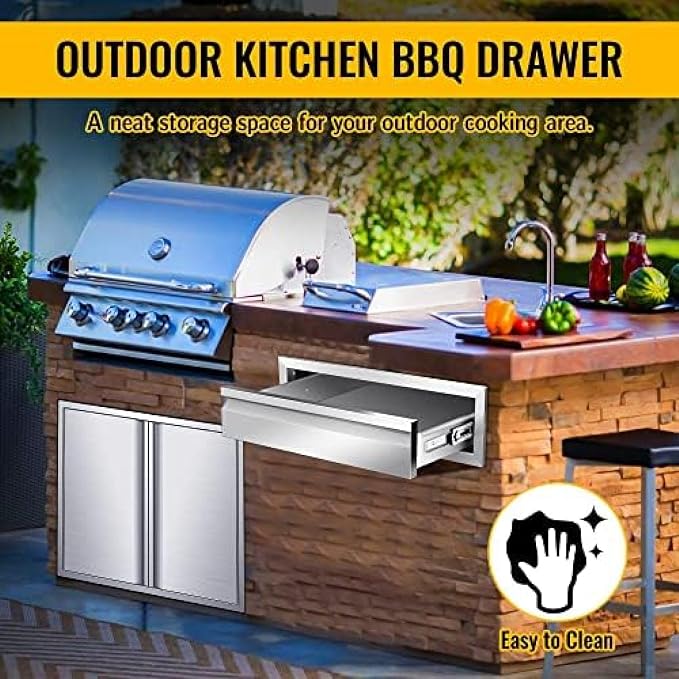 Outdoor Kitchen Drawers, Box Frame Style Flush Mount BBQ Drawer w/Stainless - Image 6