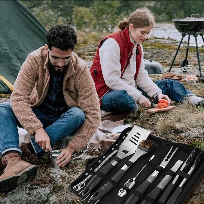 HAUSHOF Large Grilling Accessories, BBQ Grill Set, Heavy Duty Stainless Steel - Image 7