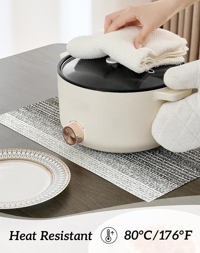 Leetaltree Black with White Woven Placemats Set of 8 - Image 5