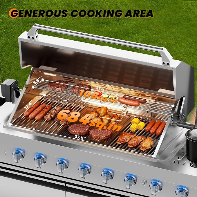 CT Copper Tailor 6-Burner Outdoor Kitchen BBQ Grill Island 99, 000 BTUs - Image 6