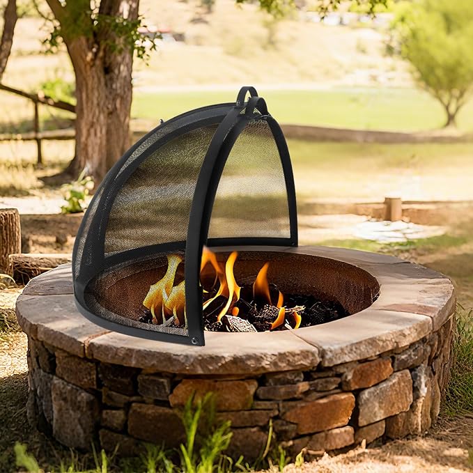 Kodilin Fire Pit Screen 36 Inch Round Fire Pit Spark Screen - Image 6