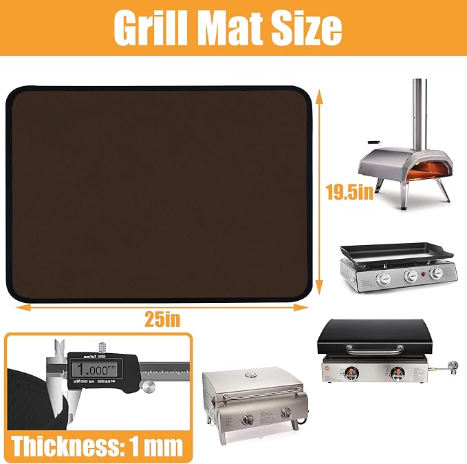 Coffee 25x19.5 Inches Heat Resistant Blackstone Griddle Mat, Air Fryer & Indoor - Image 3