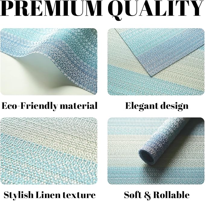 Placemats Set of 4 Vinyl/Plastic Woven Place Mats - Image 2