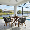 PURPLE LEAF 5 Pieces Patio Dining Set Wicker Outdoor Furniture Round Table and by PURPLELEAF
