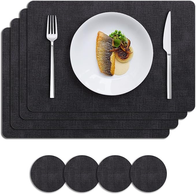 MOSAYT Placemats Set of 4, Heat Resistant Vinyl Place Mats by MOSAYT
