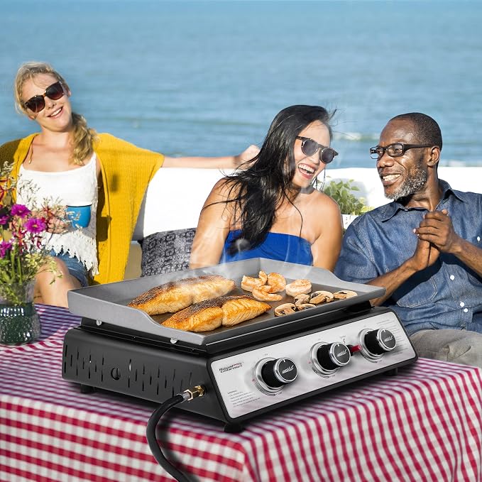 Royal Gourmet PD1301S Portable 3-Burner Tabletop Gas Griddle, 500 BTU Cooking - Image 10