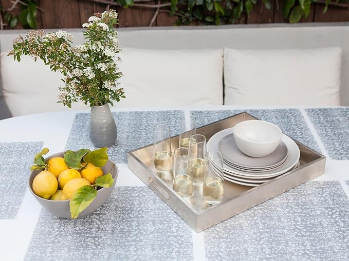 modern-twist 14" x 16" Silicone Rectangular Placemat, PVC-Free Table Mat - Image 5