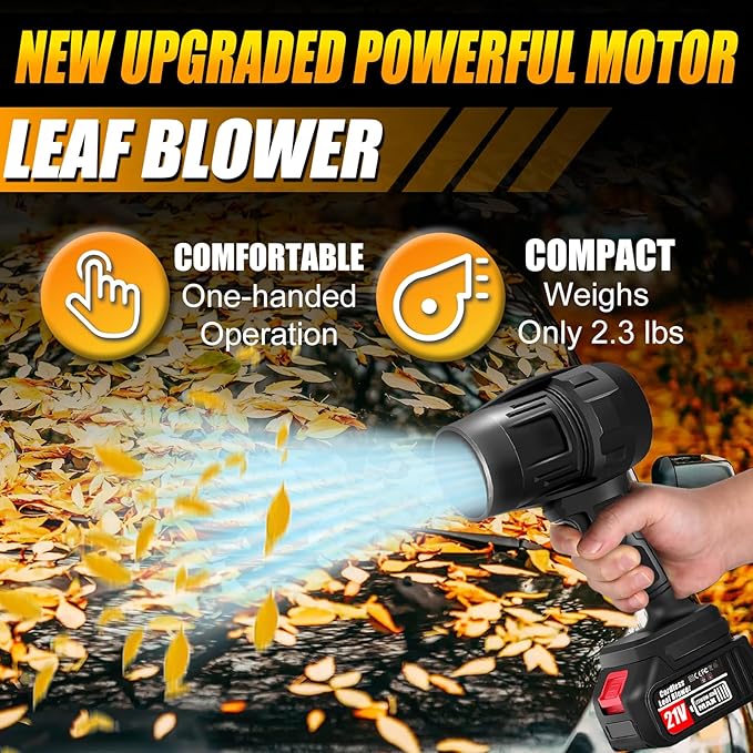 Cordless Leaf Blower with 2 x 4.0Ah Battery and Charger, 000 RPM Turbo Air Jet - Image 2