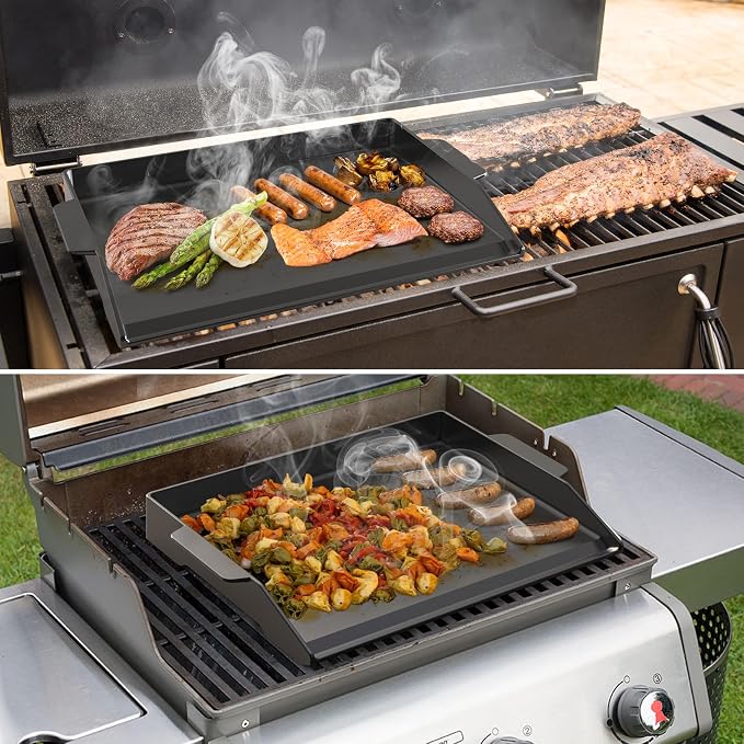 Onlyfire Universal Cast Iron Cooking Griddle, Pre-Seasoned Nonstick Coating - Image 7
