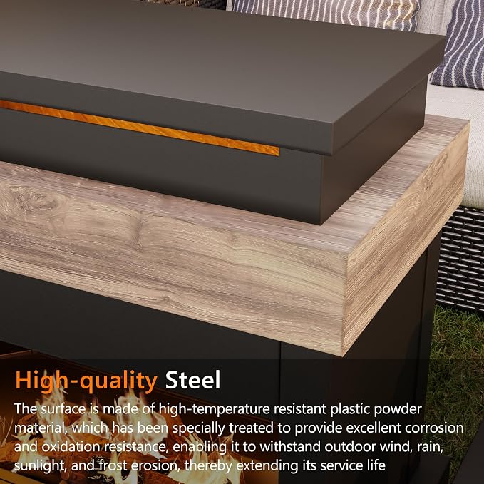 40.5''x35.4'' Propane Outdoor Fireplace, 000 BTU Patio Vent-Free Gas Heater - Image 7