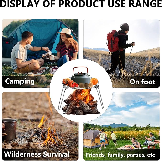 RROMATELX Small Folding Camping Grill，304 Stainless Stee Portable Camping - Image 7