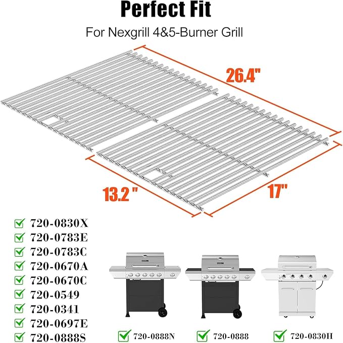 Hisencn Grill Parts for Home Depot Nexgrill 4 Burner 720-0830H, 720-0783E Gas - Image 3