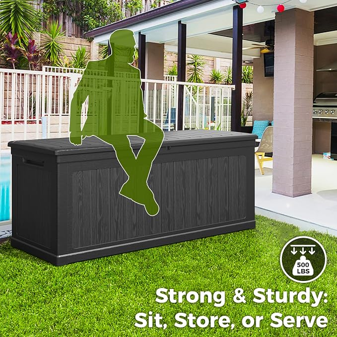 Lyromix 260 Gallon Outdoor Storage Box, UV-Resistant Waterproof Deck Box Outdoor - Image 2
