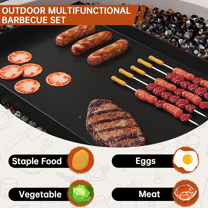 ABSCONDO Height-Adjustable Campfire Grill grate, Swivel Fire Pit Grilling Grate - Image 2