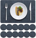MOSAYT Faux Leather Placemats Set of 12, Heat Resistant Vinyl Place Mats by MOSAYT