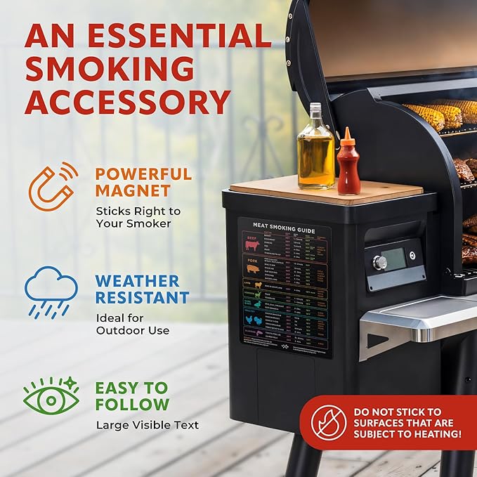 X-Large Meat Temperature Magnet & BBQ Smoker Guide - Image 4