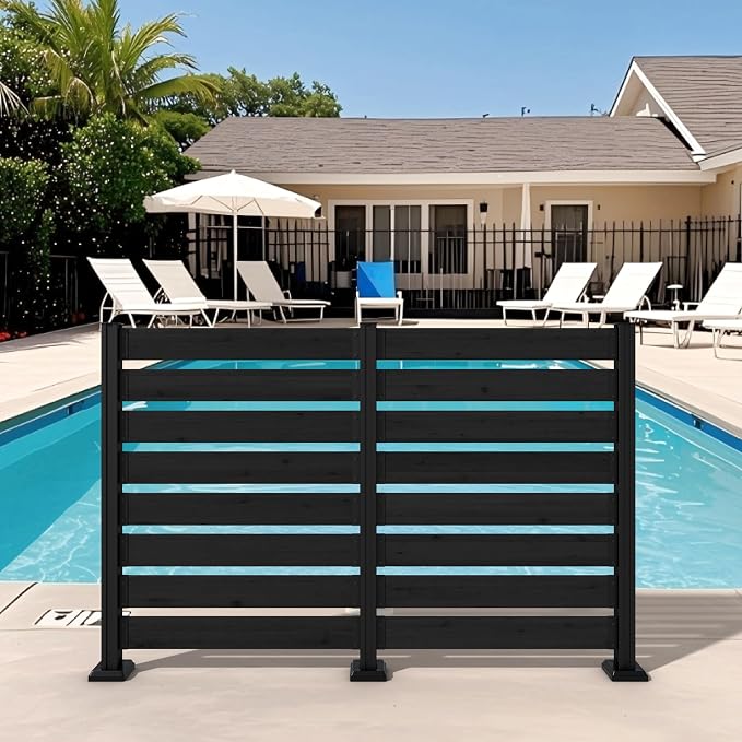 MUPATER 49'' H×78'' W Outdoor Fence Privacy Screen, No Dig Wood Privacy Screen - Image 3