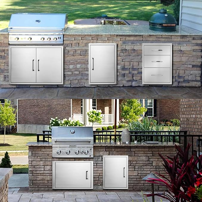 Outdoor Kitchen Door, Stainless Steel BBQ Double Door, Available - Image 2