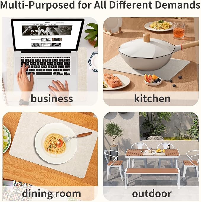 Maxpearl Faux Leather Placemats Set of 8 – Waterproof, Wipe Clean, Heat - Image 7