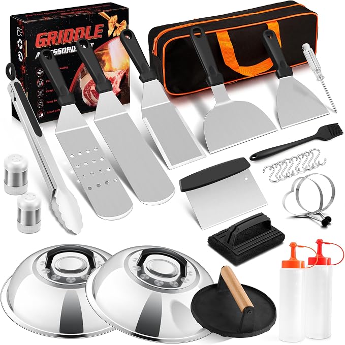 HaSteeL 28Pcs Griddle Accessories Kit, Stainless Steel Flat Top Grill Accessory by HaSteeL