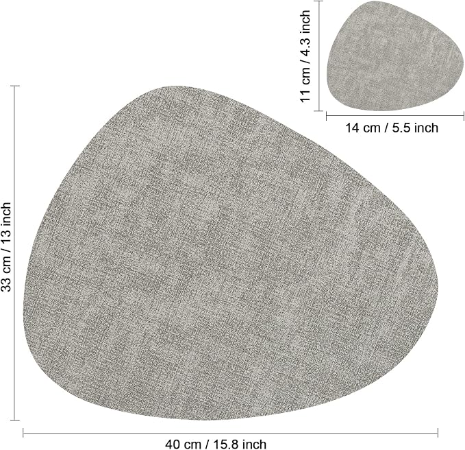 Placemats and Coasters, Washable Reversible Placemats Round Faux Leather - Image 9