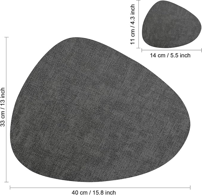 Placemats and Coasters, Washable Reversible Placemats Round Faux Leather - Image 9