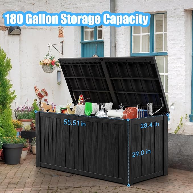 180 Gallon Outdoor Storage Box – Resin Deck Box - Image 3