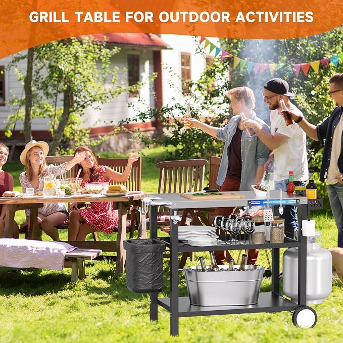 Grill Table, Stainless Steel Grill Cart - Image 7