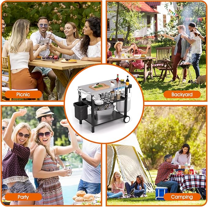 Grill Table, Stainless Steel Grill Cart - Image 6
