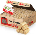 300 pcs Large Fire Starters for Fireplace, Natural Fire Starter for Campfires by Woodover