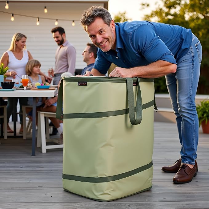 YUDI & GARDEN 46 Gallon Square Collapsible Yard Waste Containers, Collapsible - Image 8