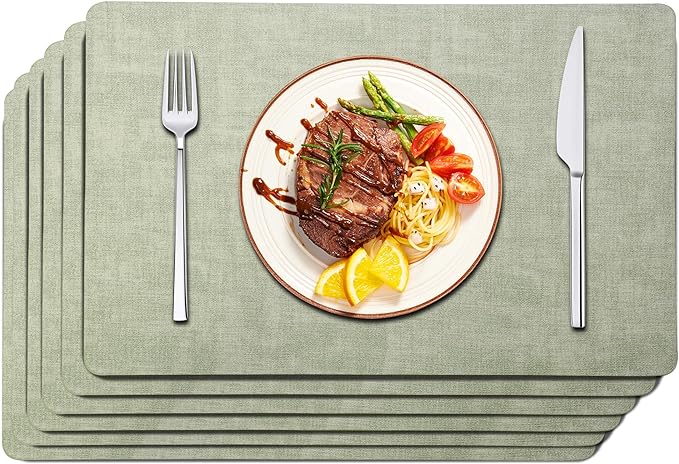 Maxpearl Faux Leather Placemats Set of 6 by Maxpearl