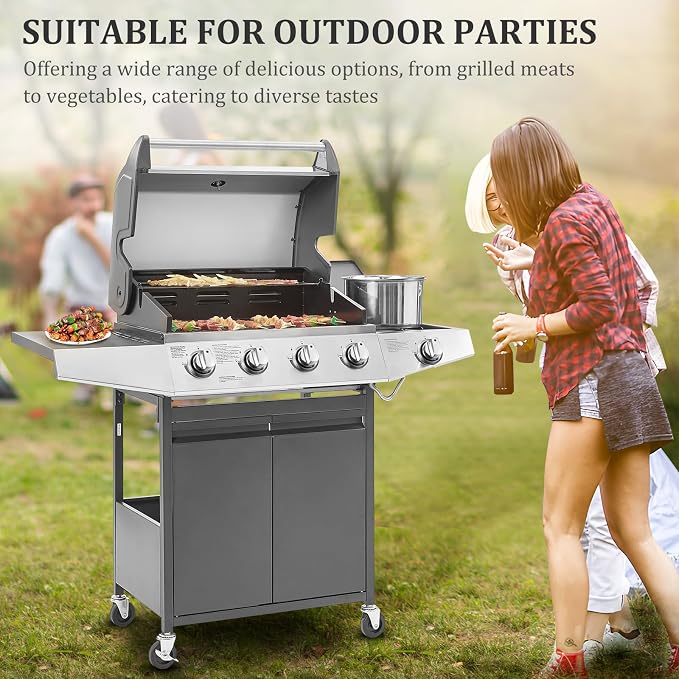 Unovivy 4-Burner Propane Gas BBQ Grill - Image 5