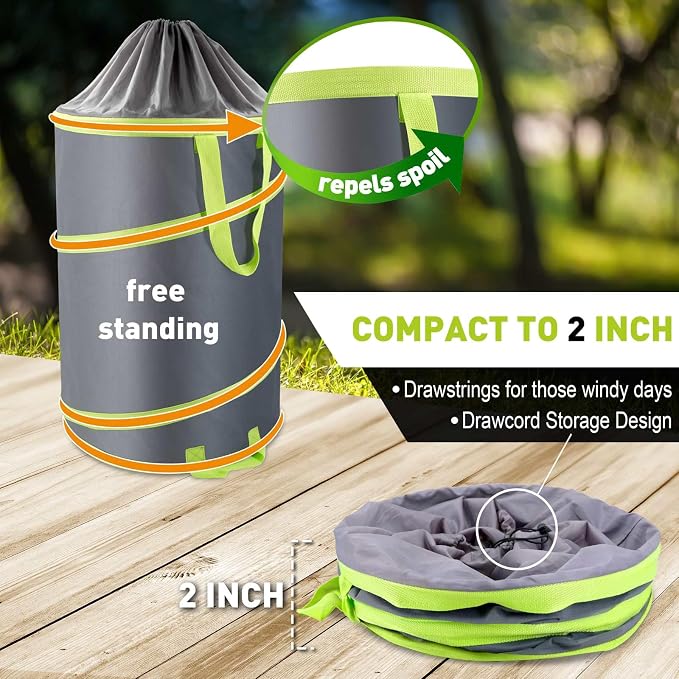 Resuable Leaf Bag 2 Pack, Collapsible Trash Can - Image 6