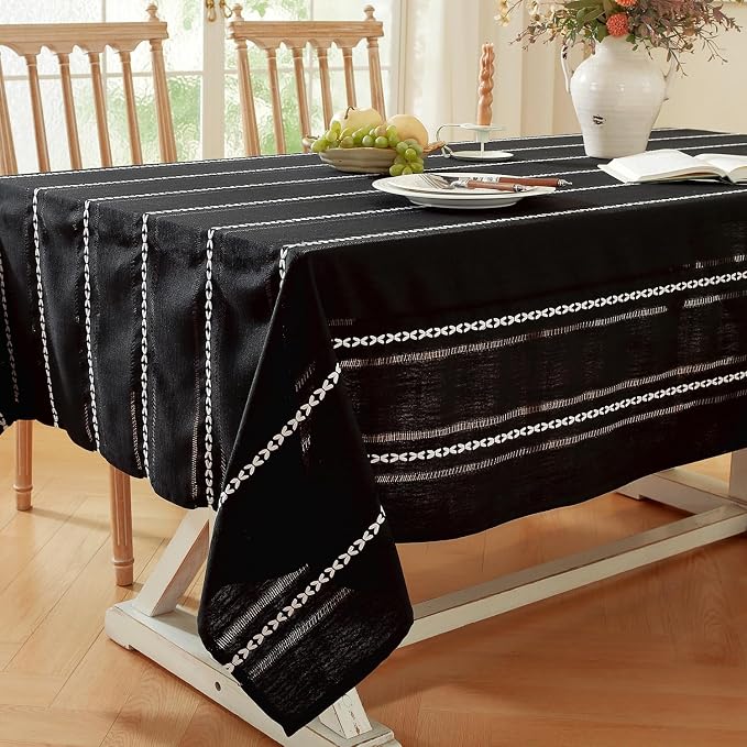 Chassic 60 x 104 inches Farmhouse Style Linen tablecloths, Wrinkle Resistant - Image 3