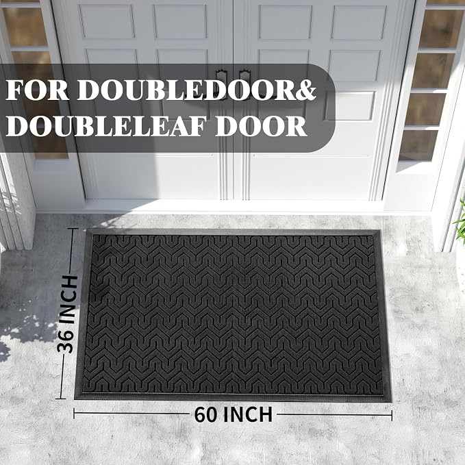 Yimobra Extra Large Door Mat Outside Entrance 60x36, Waterproof Heavy Duty - Image 2