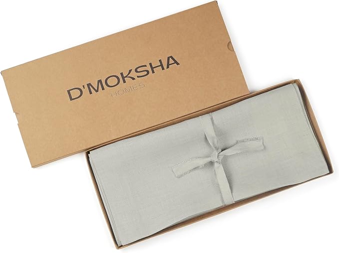 D'Moksha Homes Linen Silver Grey Table Runner 120 Inches Long - Image 5