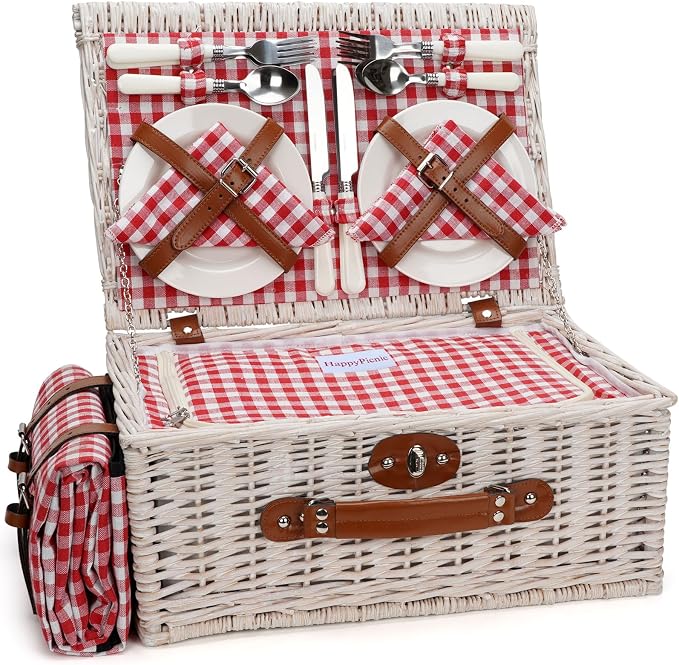 HappyPicnic Fitted Picnic Baskets Cooler Set by OutdoorLivingPicnicItems