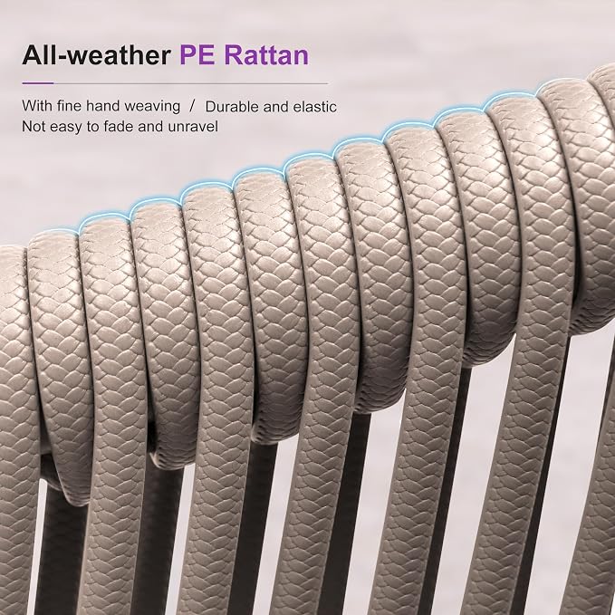 PURPLE LEAF 7 Pieces Outdoor Dining Set Patio Table and Chairs Set Aluminum - Image 7