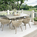 PURPLE LEAF 7 Pieces Outdoor Dining Set All-Weather PE Rattan Outdoor Patio by PURPLELEAF