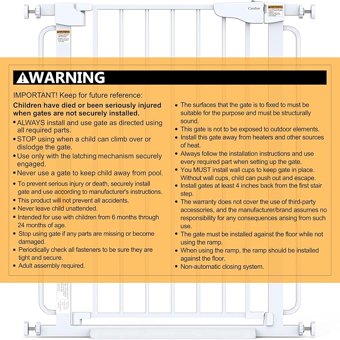 Cumbor 36" Extra Tall Baby Gate - Image 8