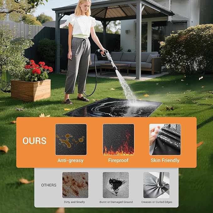 Lancryen 2025 Thickened 40 x 65 inch Under Grill Mat - Image 4